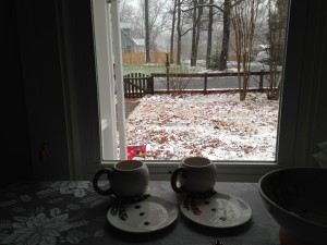 Christmas snow mugs